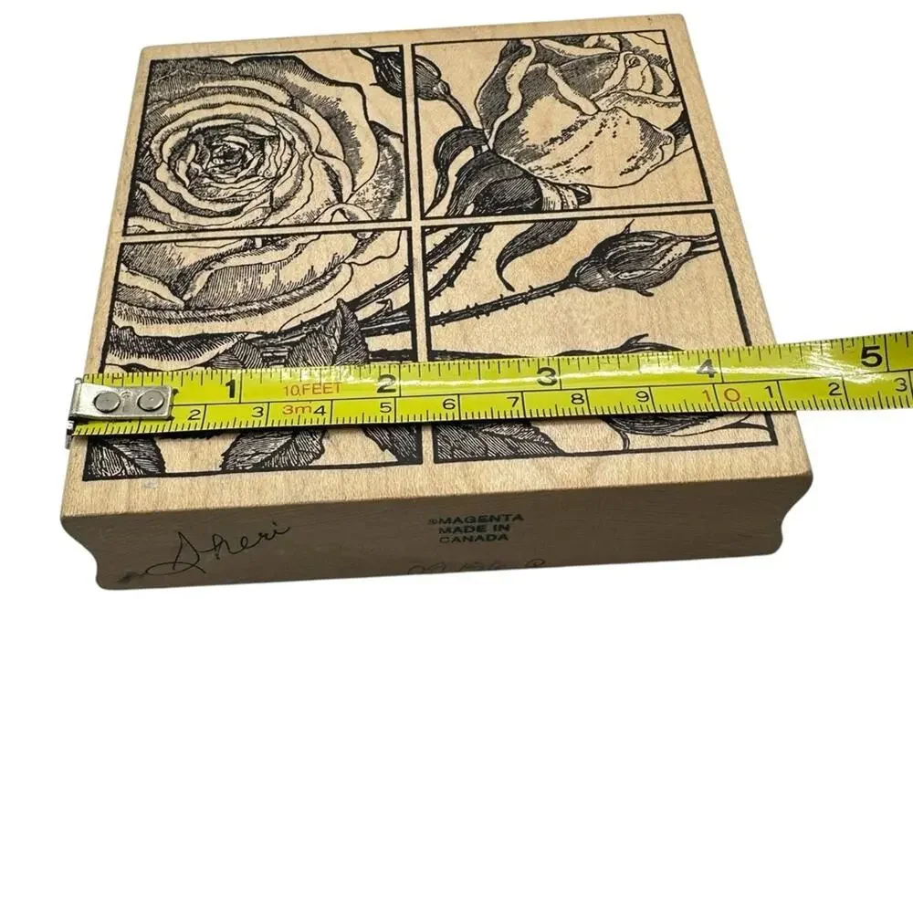 Roses Rubber Stamp Large 4.5 inch Scrapbooking Crafting Teacher Classroom